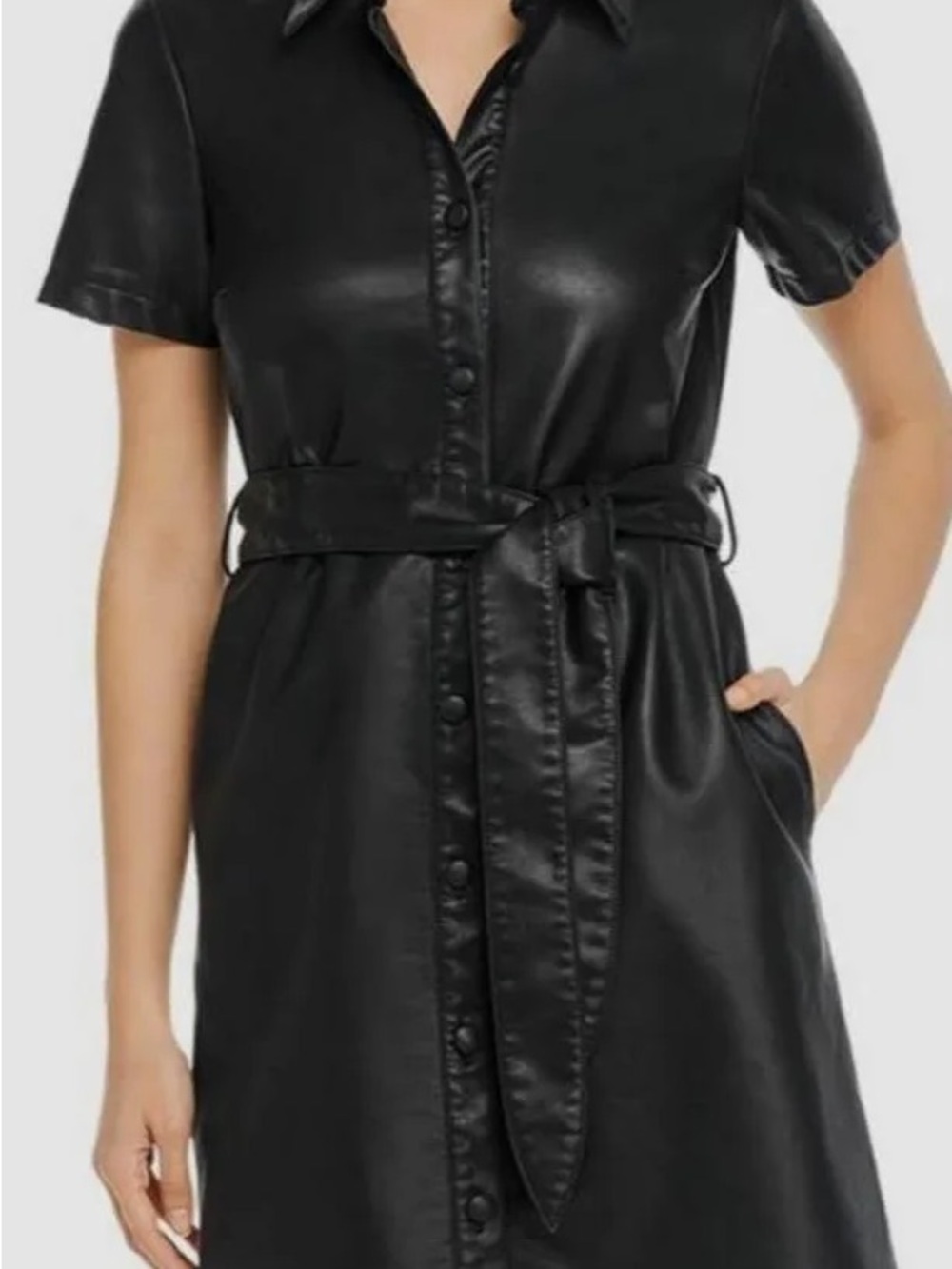 BlankNYC Leather Belted Mini Dress
